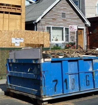 Blue Construction Dumpster