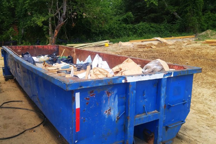 blue dumpster rental for spring cleanup
