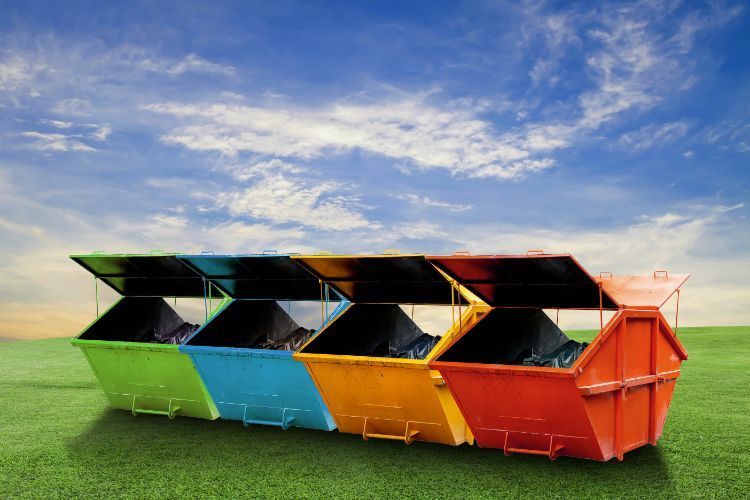 four color dumpsters