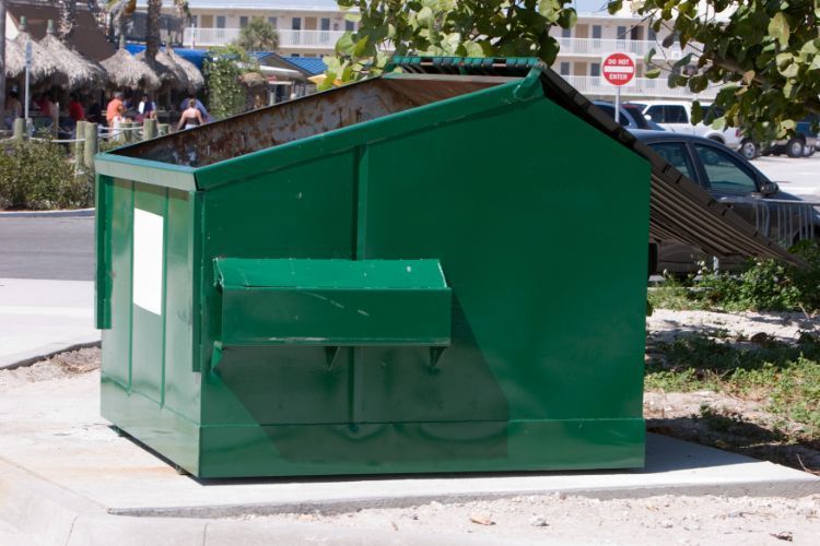 green open dumpster