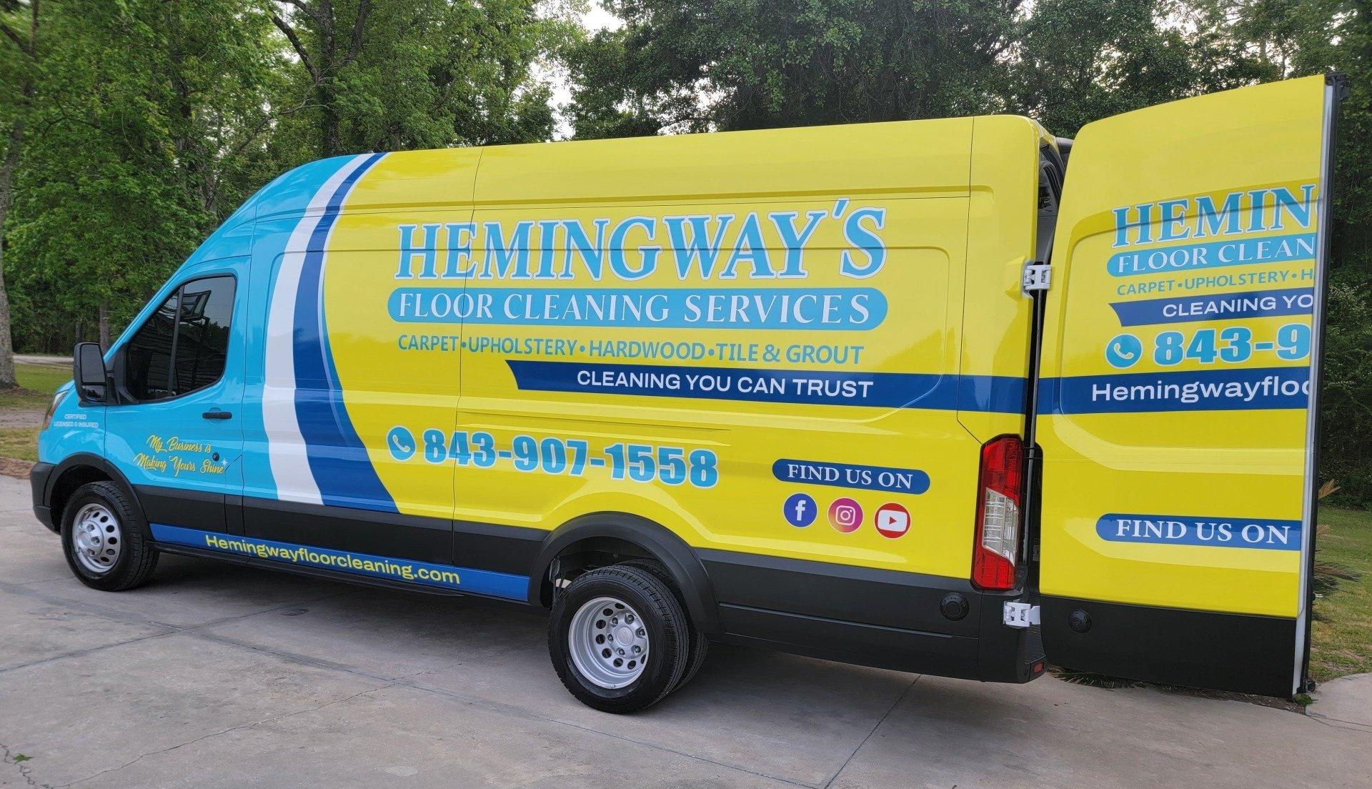 hemingways-floor-cleaning-van-wrap