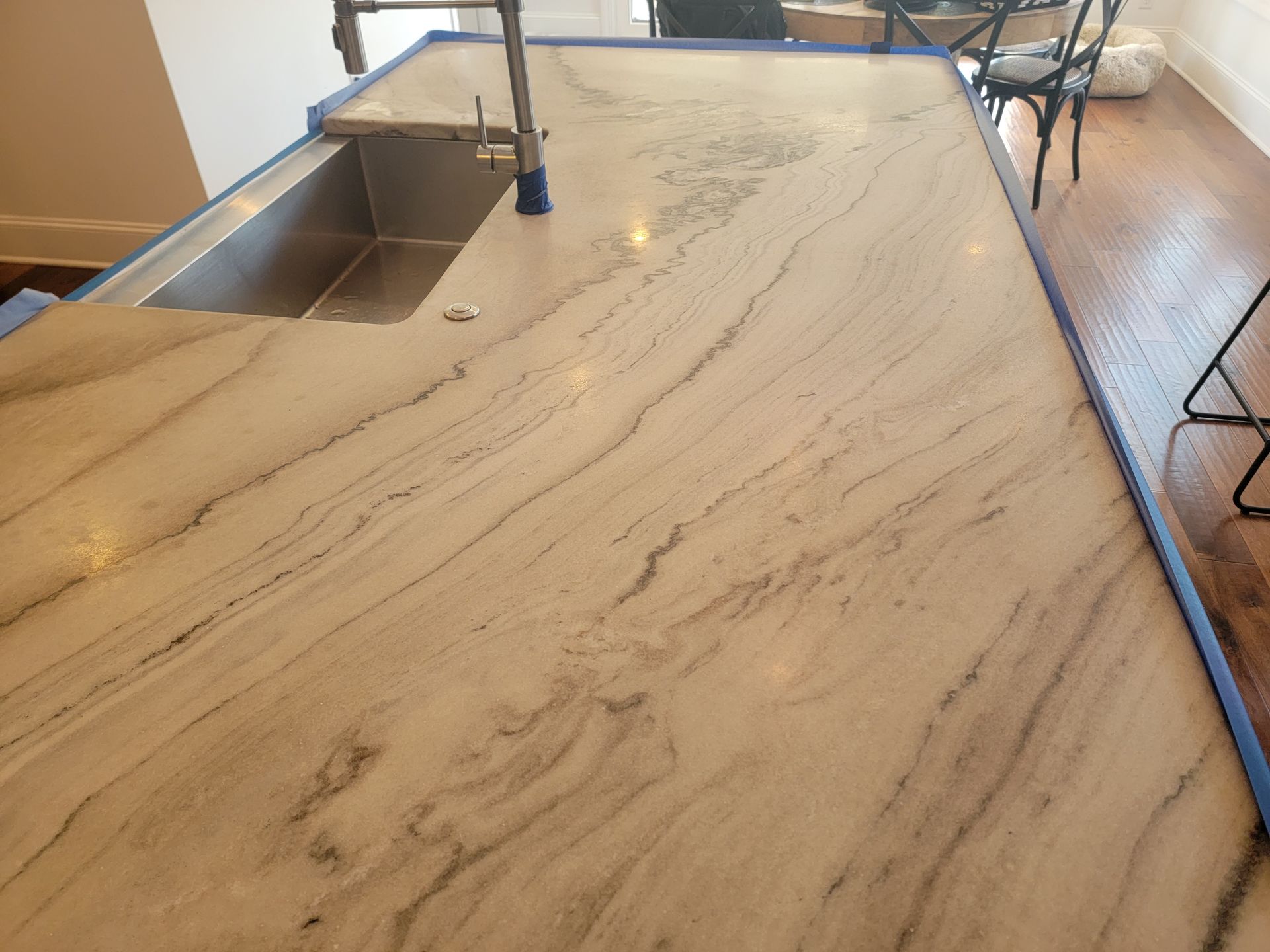 stone countertop restoration on marble 