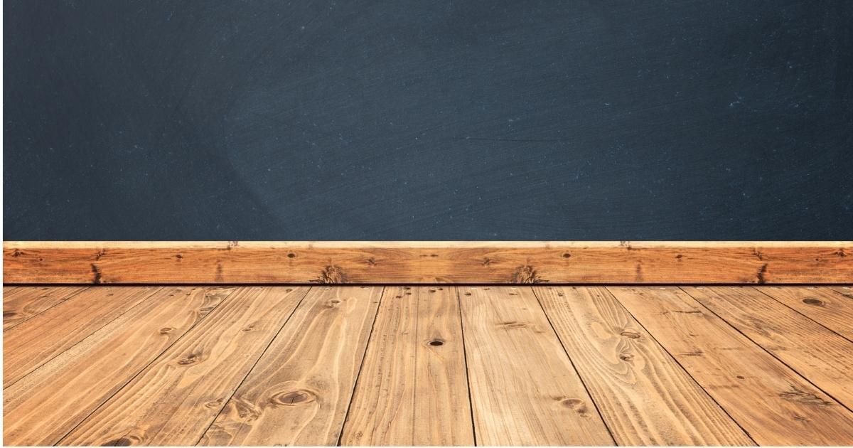 Wood floor and baseboard