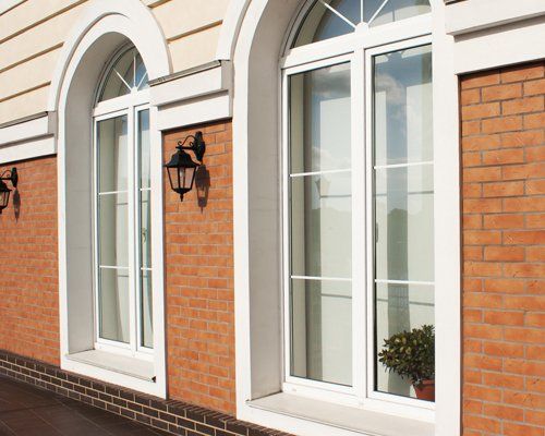 Two white plastic windows