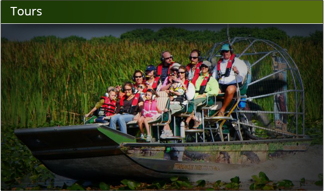 large group on an airboat