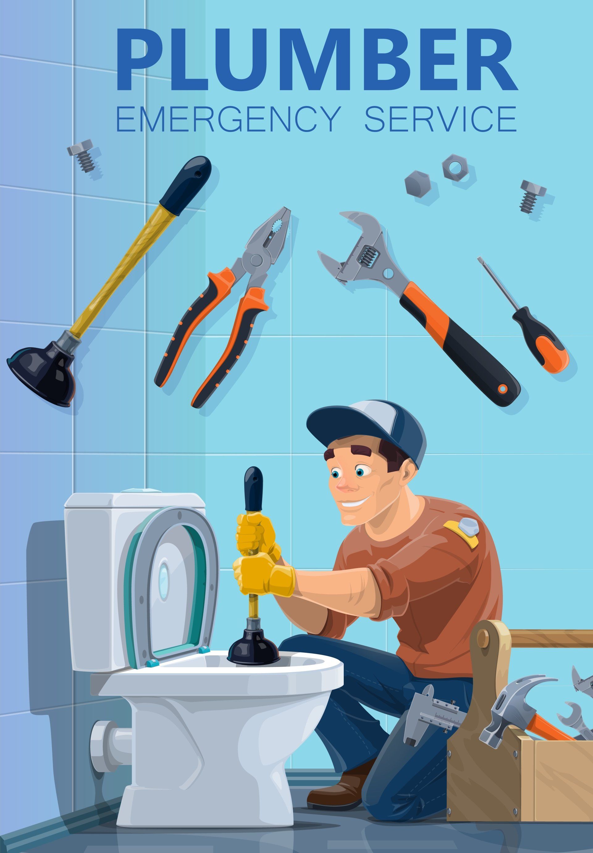 illustration of residential emergency plumber worcester