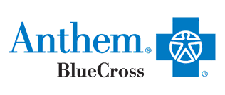 The logo for anthem bluecross has a blue cross on it