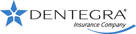 The dentegra insurance company logo has a blue star on it.