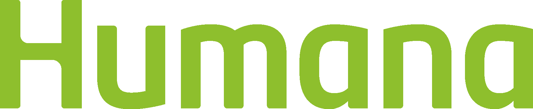 The word humana is written in green letters on a white background.