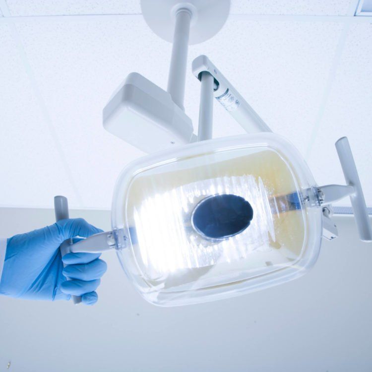overhead light in Dental treatment room