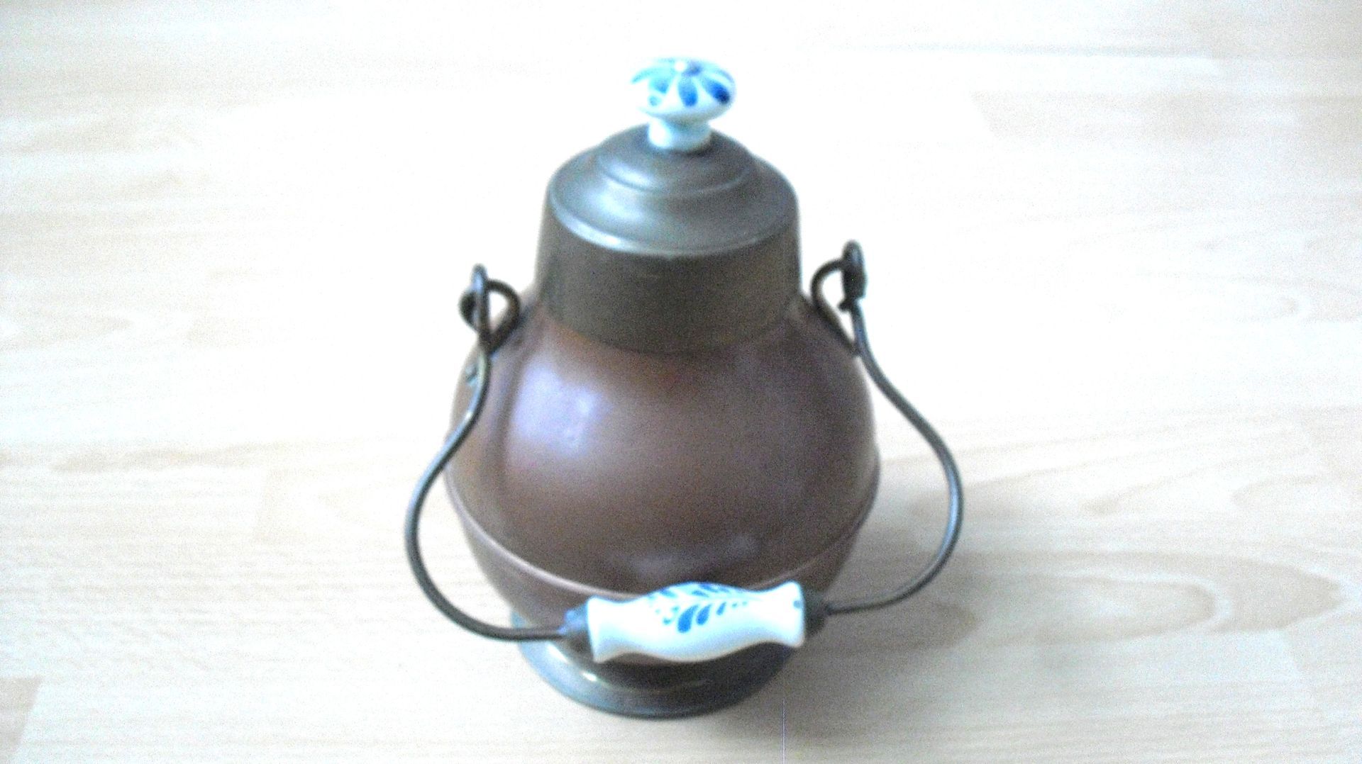 Koperen pot met deksel