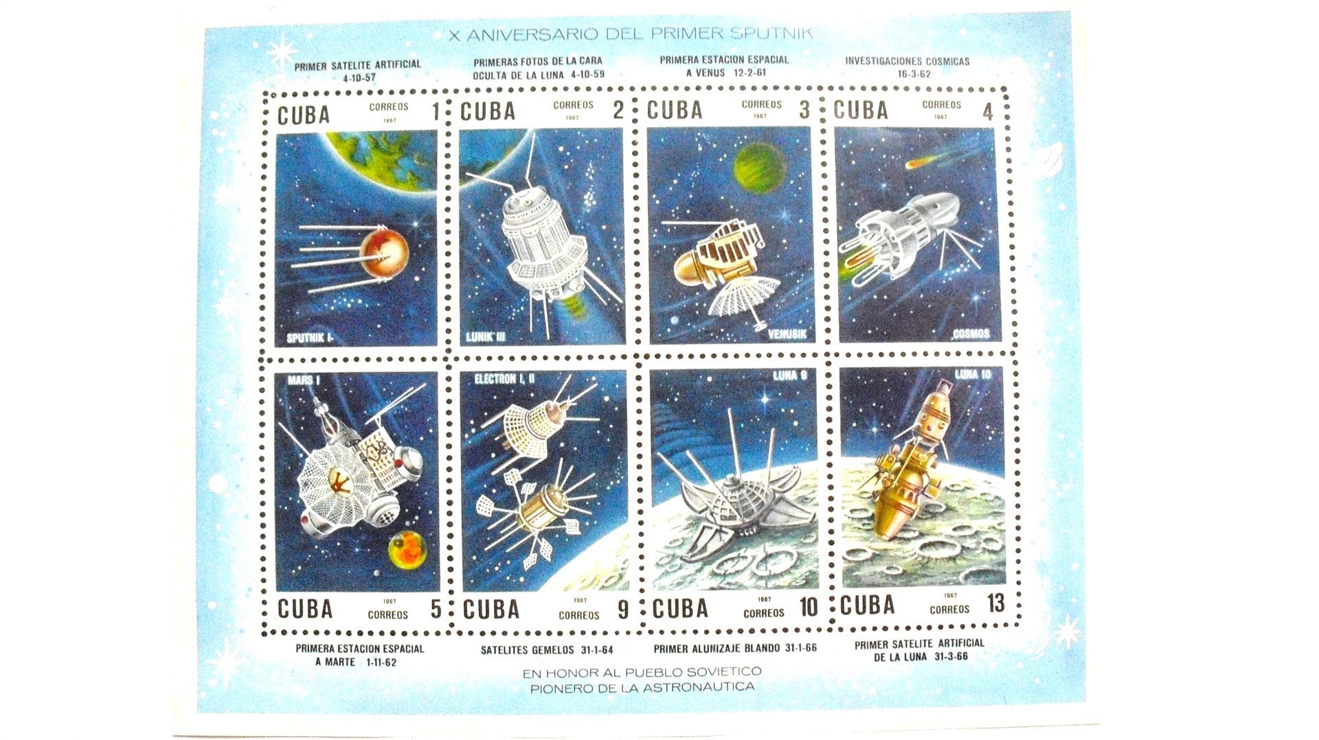 Cuba: 1967, Russische ruimtevaart, postfris