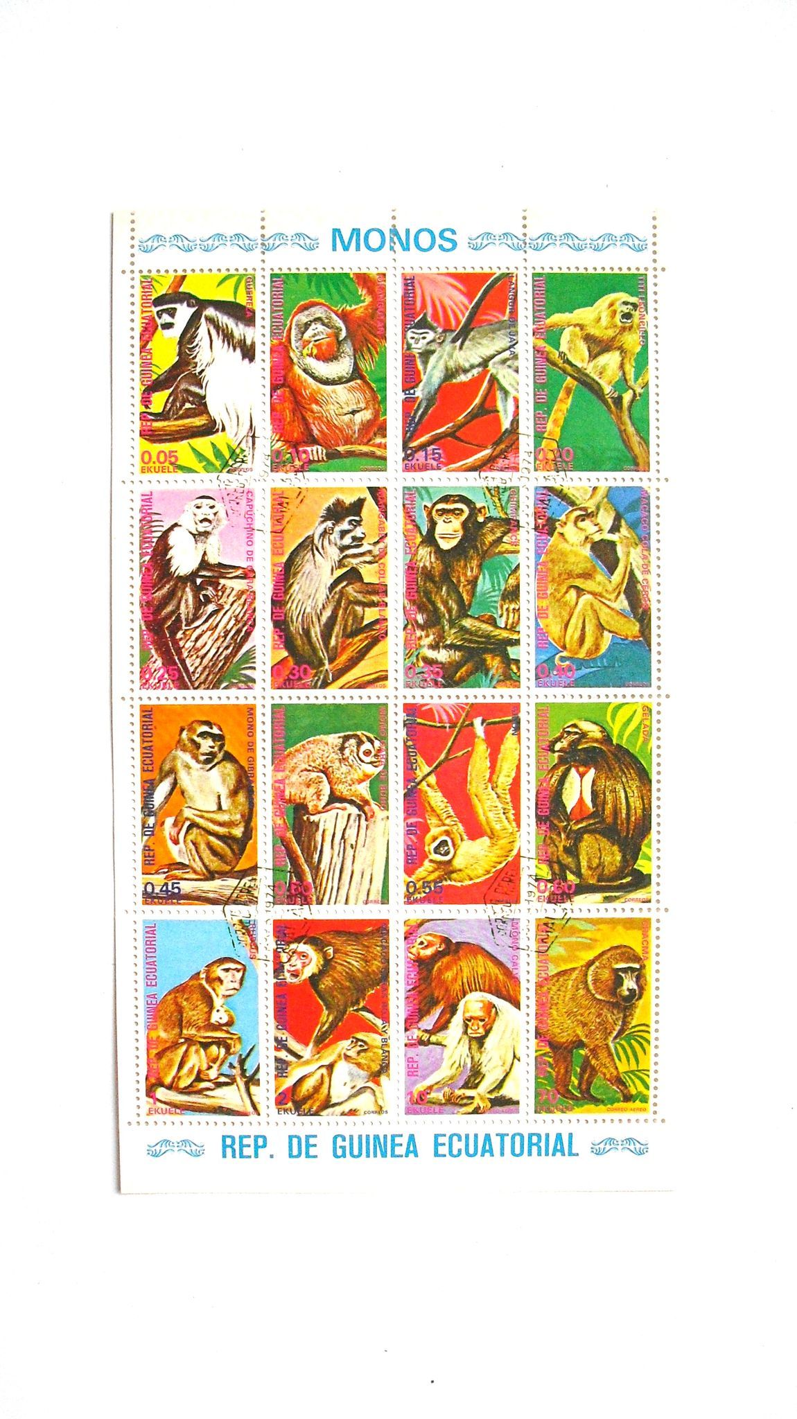 Equatoriaal-Guinea: 1975, Apen, gestempeld