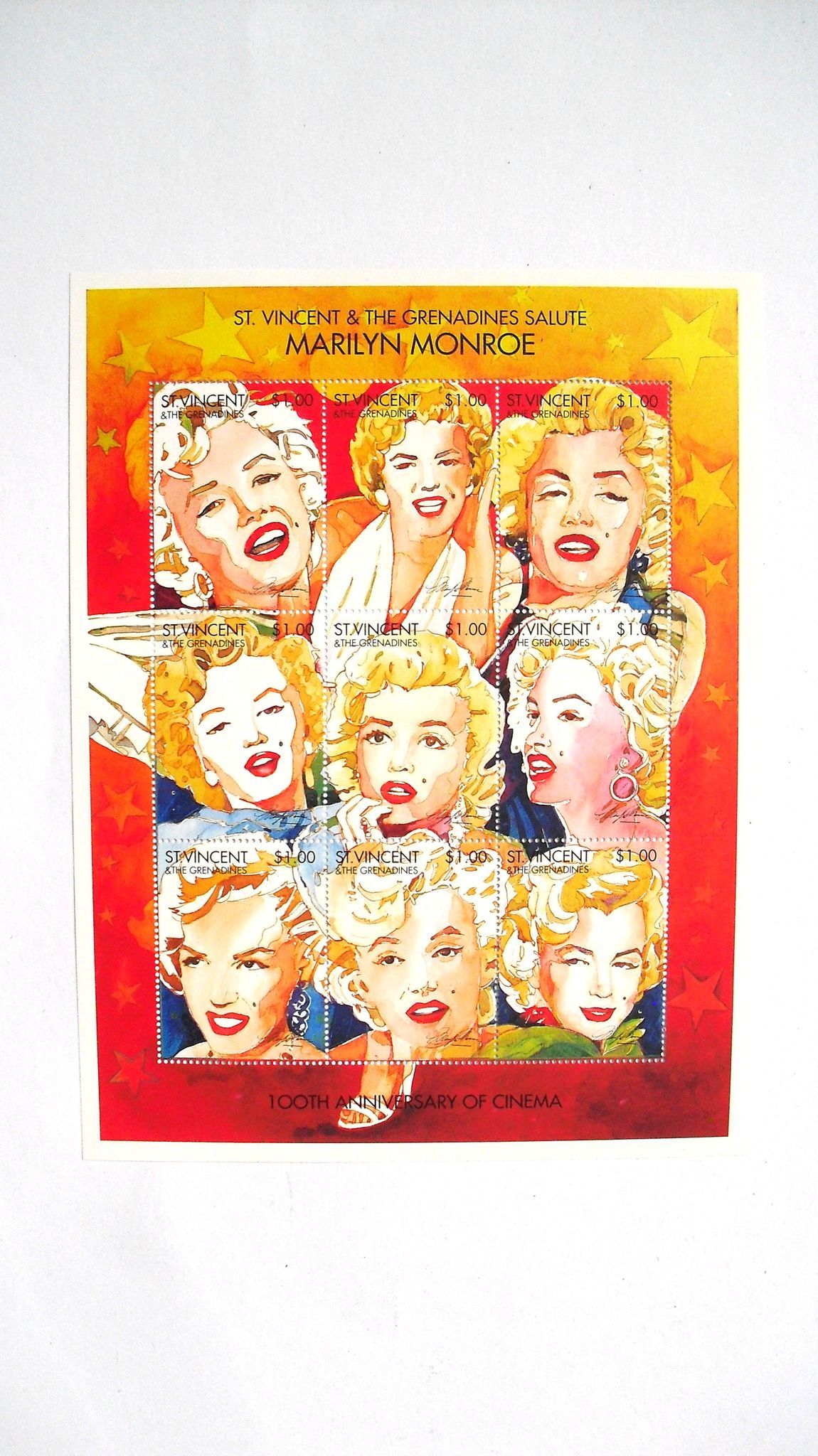 St. Vincent & The Grenadines, 1995, 100 Jaar bioscoop, postfris