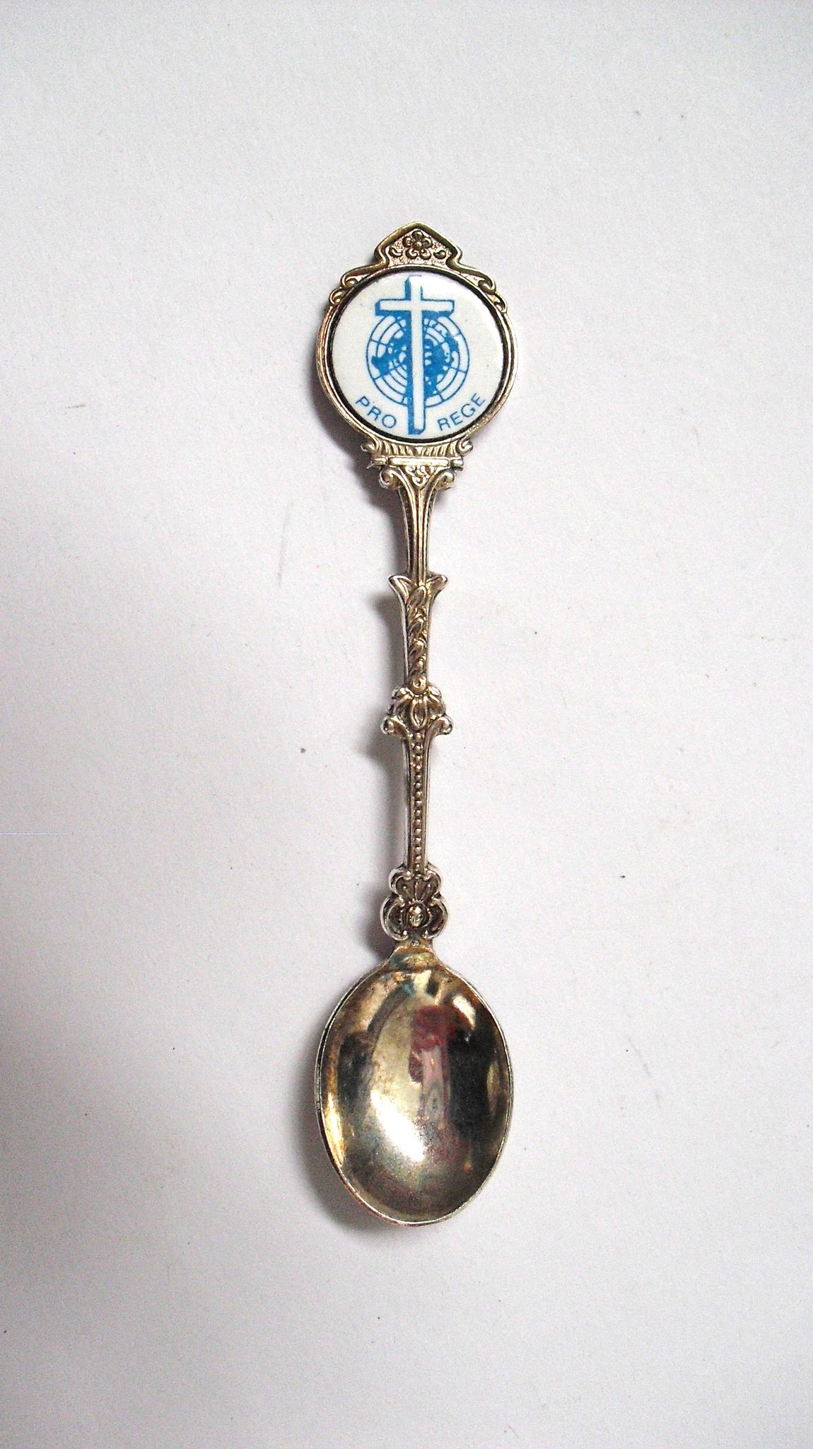 Verzilverd theelepel Pro Rege