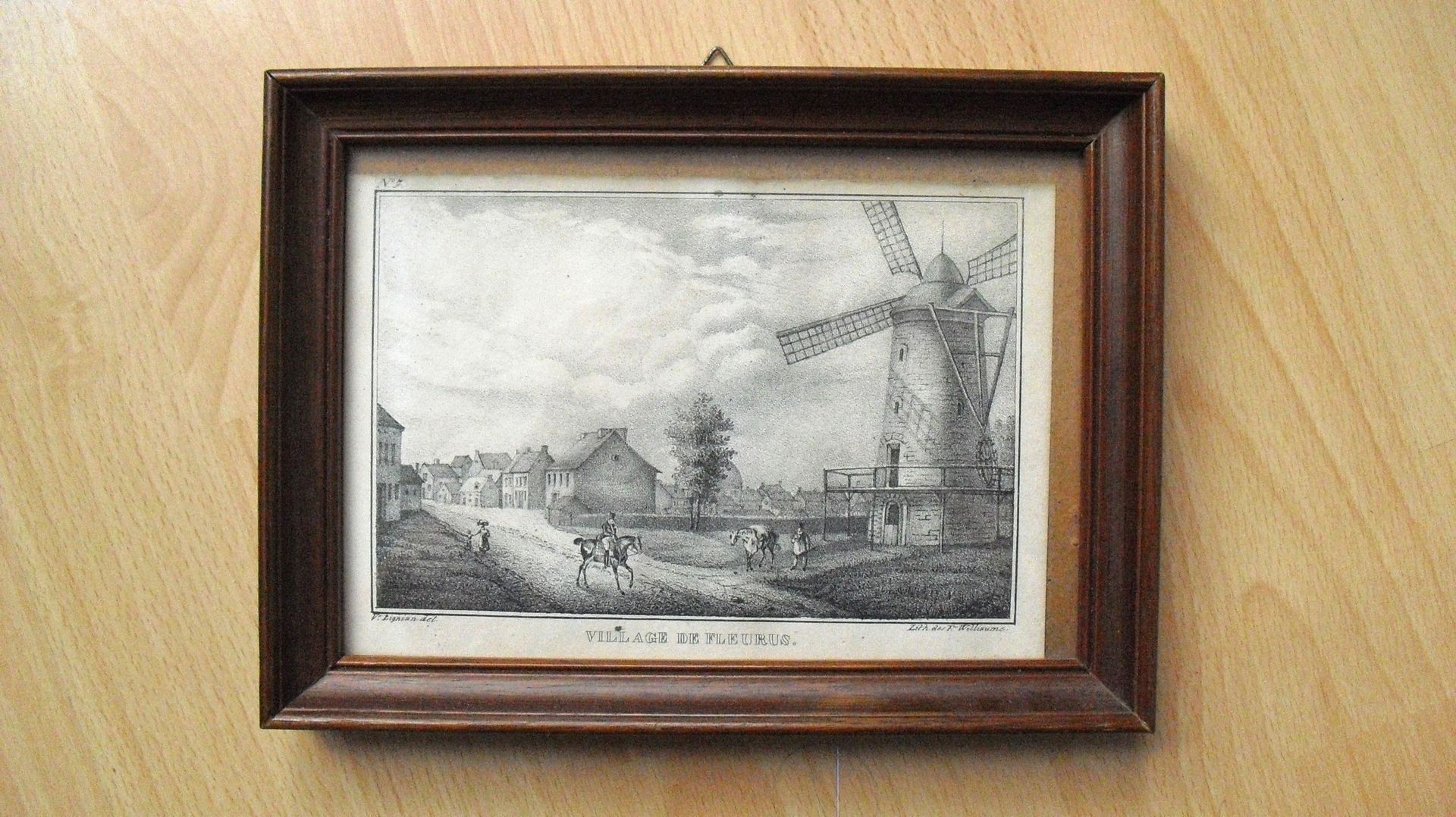 Village De Fleurus , gravure