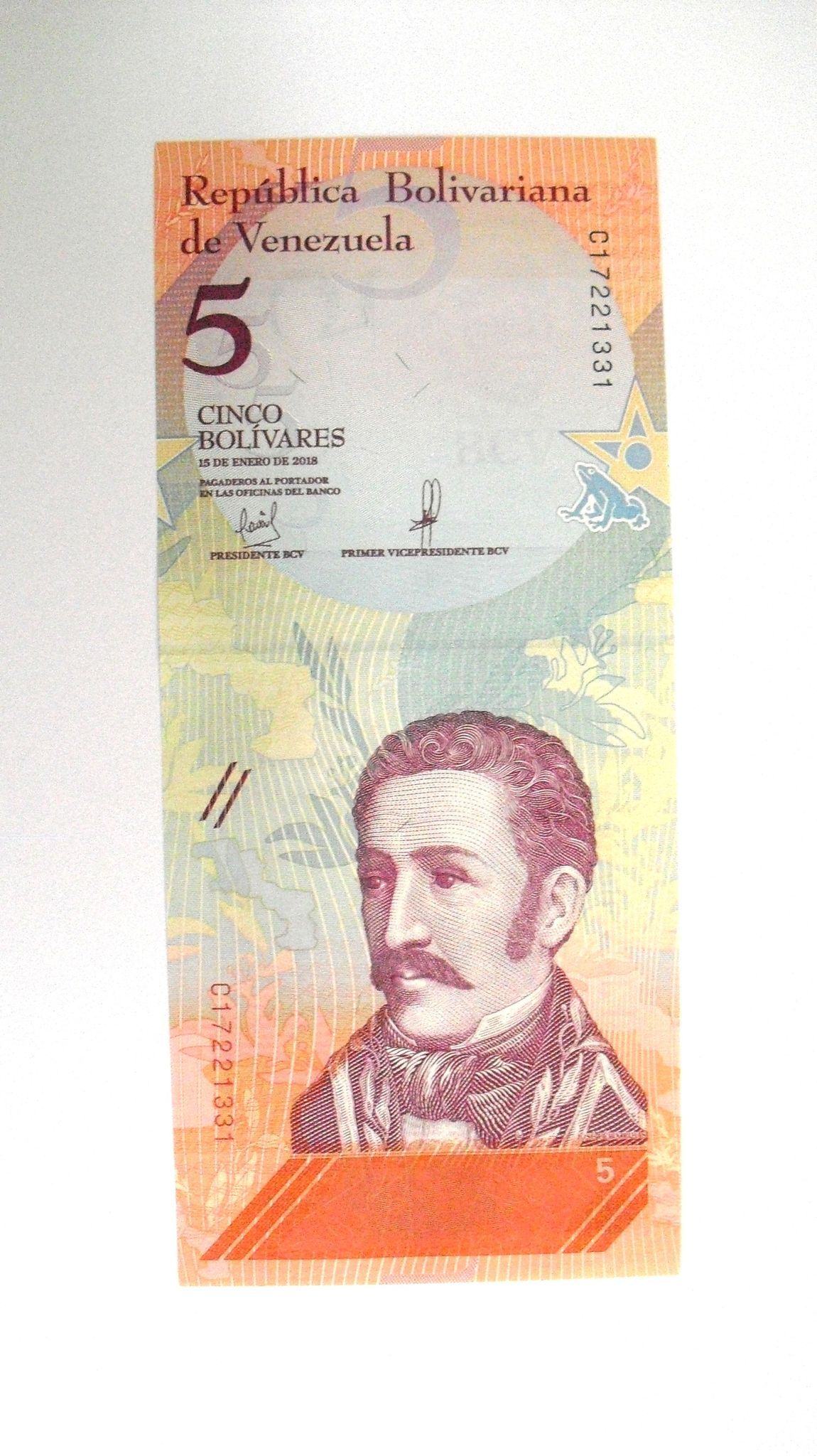 Venezuela: 5 Bolivares 2018, UNC