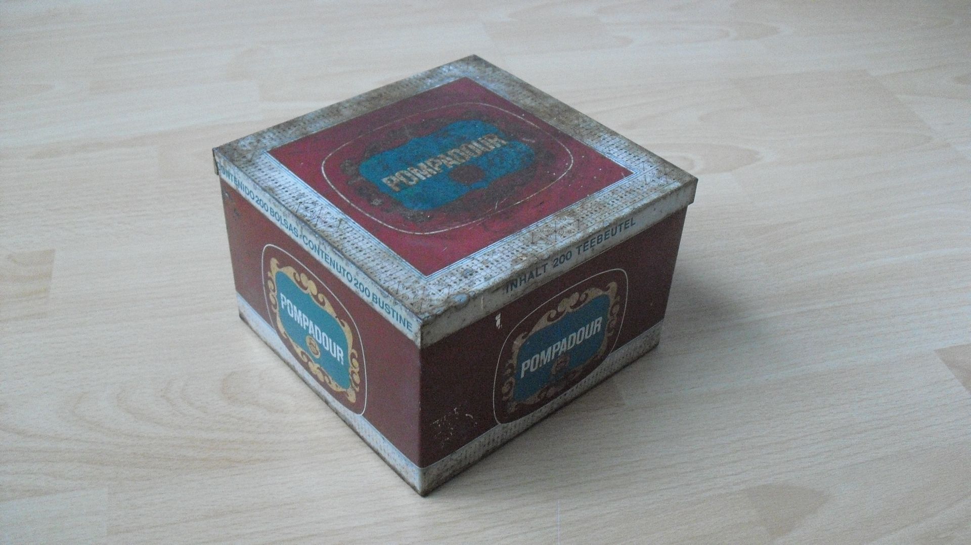 Brocante Pompadour Theekanne blik