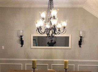 Dining Table with Chandelier — Fort Worth, TX — ProSource Installations