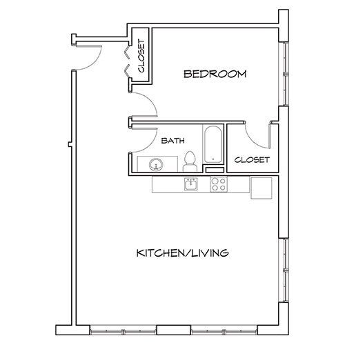 1 Bedroom no Balcony