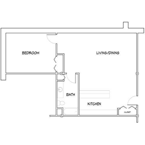 Flats at North Salina Floorplan about 1175 sq ft 1
