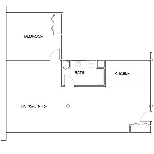 Flats at North Salina Floorplan about 1175 sq ft 2