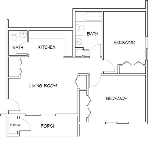 Stonegate Apts.-2 Bedroom- 885sqft