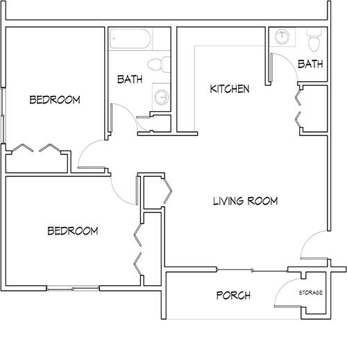 Stonegate Apts.-2 Bedroom- 965sqft