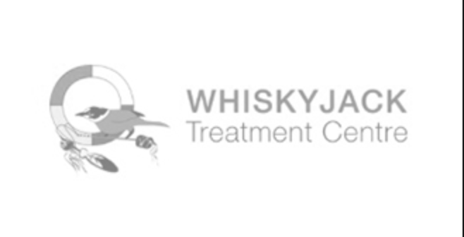 A black and white logo for Whisky Jack treatment centre