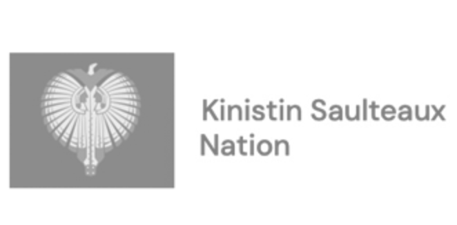 A black and white logo for Kinistin Saulteaux Nation