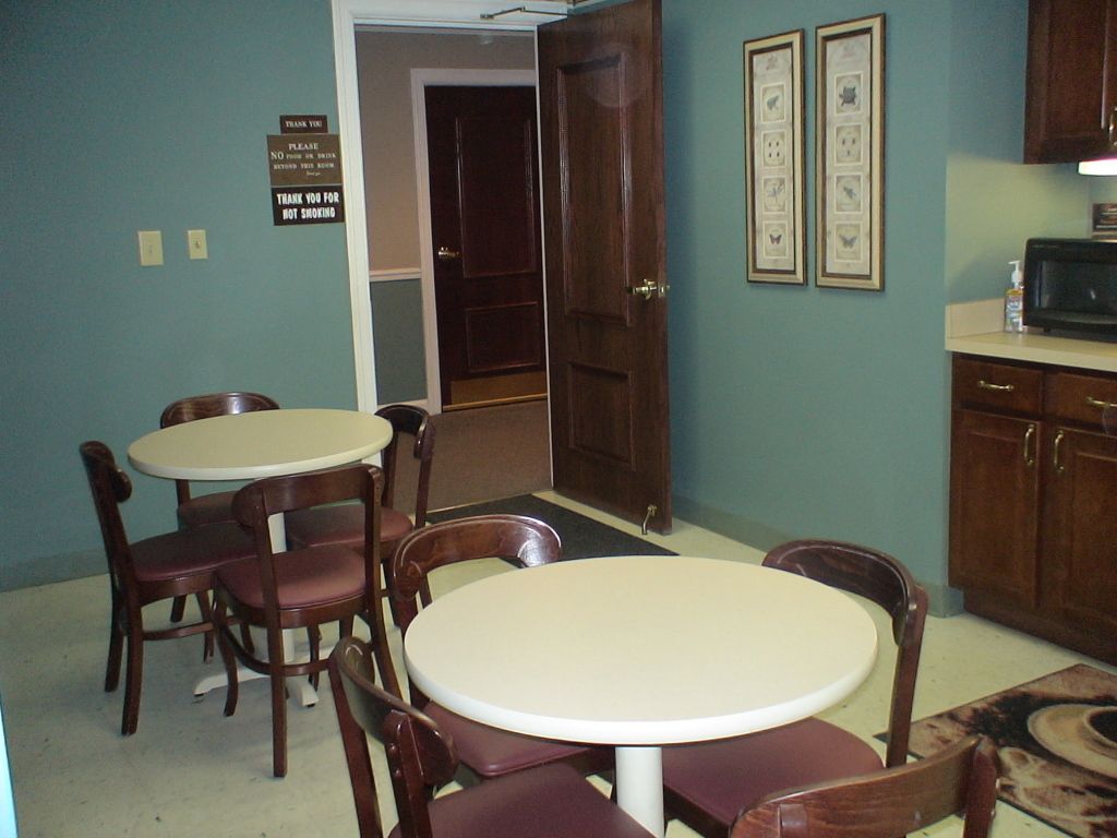 Four images of the Coffee Room at Hatmaker Funeral Home in Rocky Top, TN