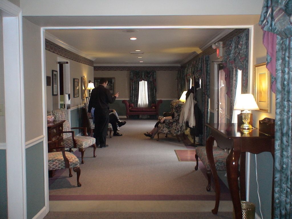 Eight (8) images of other parts of the facility at Hatmaker Funeral Home in Rocky Top, TN. Hallway.