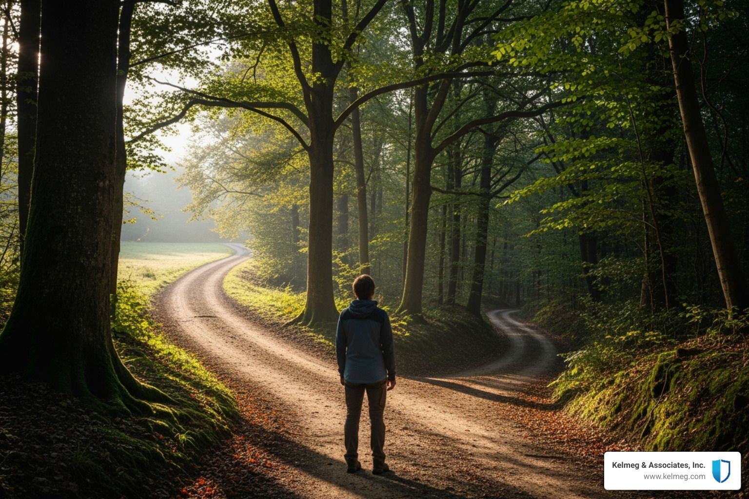 A person at a crossroads, deciding between different health plan paths. - individual catastrophic health insurance