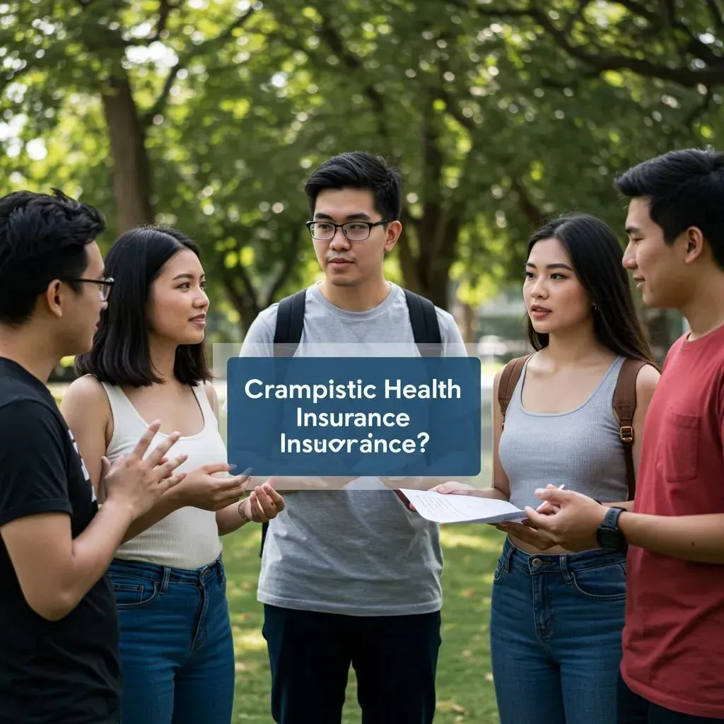 Five young people in a park discuss