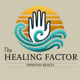 A logo for the healing factor in ormond beach