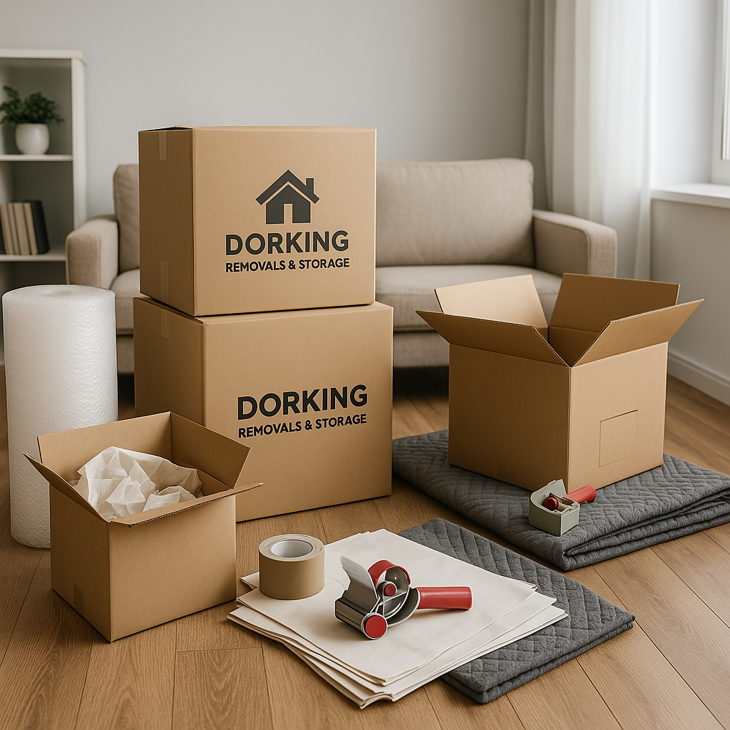 Image of a room with some boxes being packed Image of a room that is in the process of being packed up ready for a removal