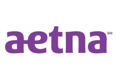 The purple Aetna logo on a white background.