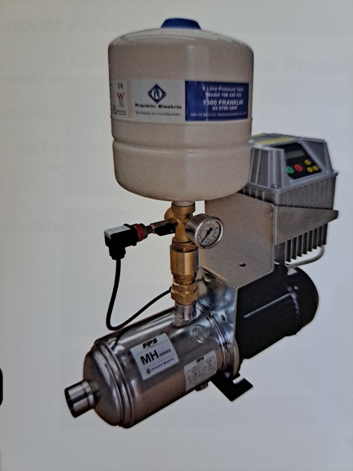 Water Pressure Booster Pump With a Tank and Control Panel — Wilson's Drilling in South Kolan, QLD
