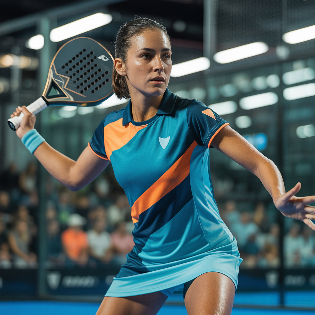 female padel player