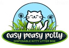 A logo for easy peasy potty disposable kitty litter box