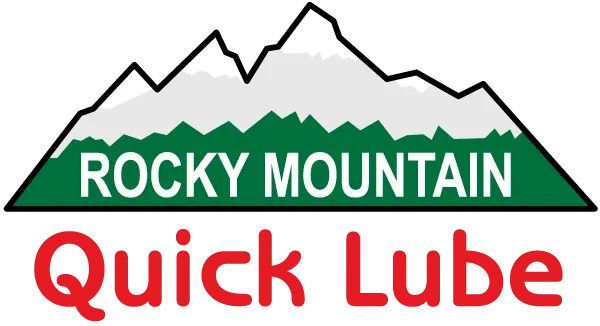 Logo for Rocky Mountain Quick Lube: a mountain range above the text 