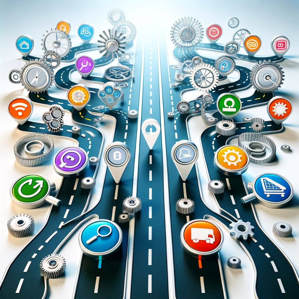 Graphic image depicting a digital highway.