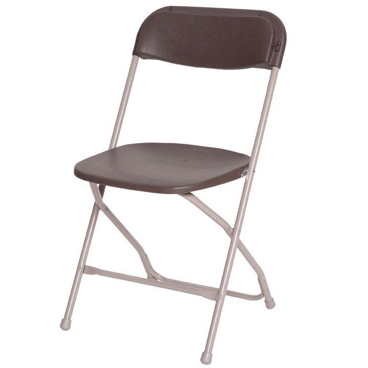 Brown or Gray Plastic Folding Chair