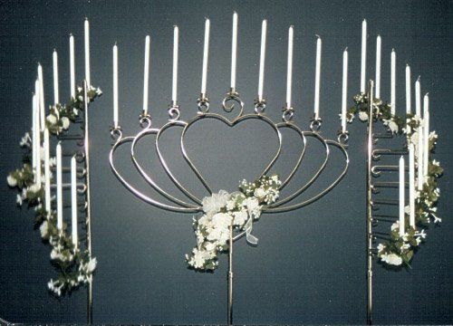 Silver Heart Candelabra Set