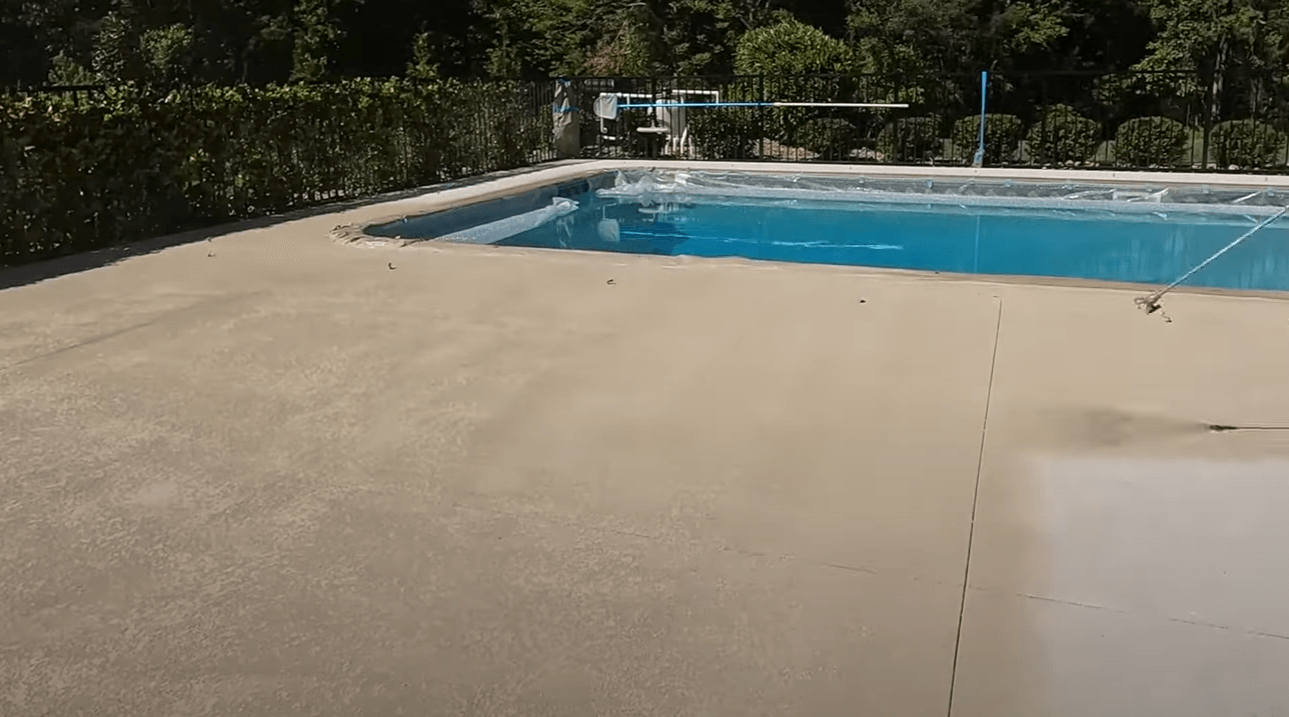 resurfacing a pool deck to provide more grip