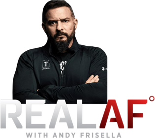 A man with a beard is standing in front of the realaf logo
