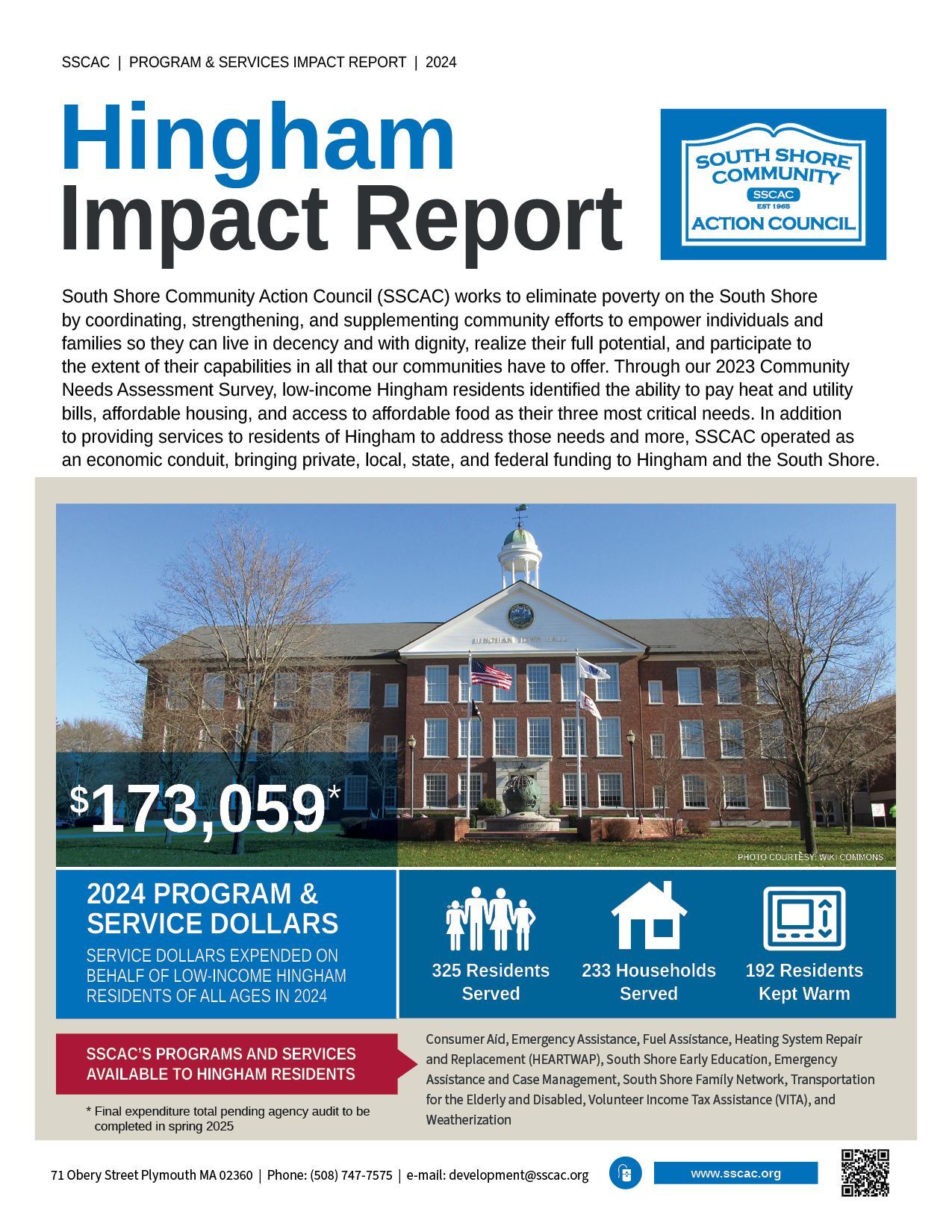 SSCAC Hingham Town Impact Reports