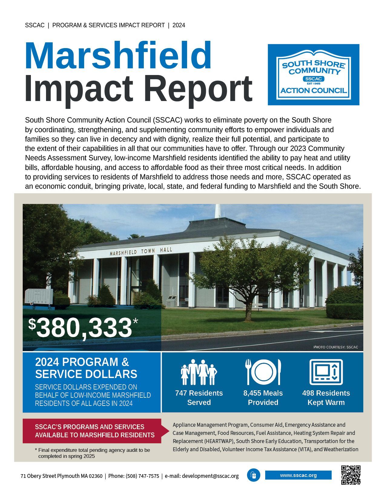 SSCAC Marshfield Town Impact Reports