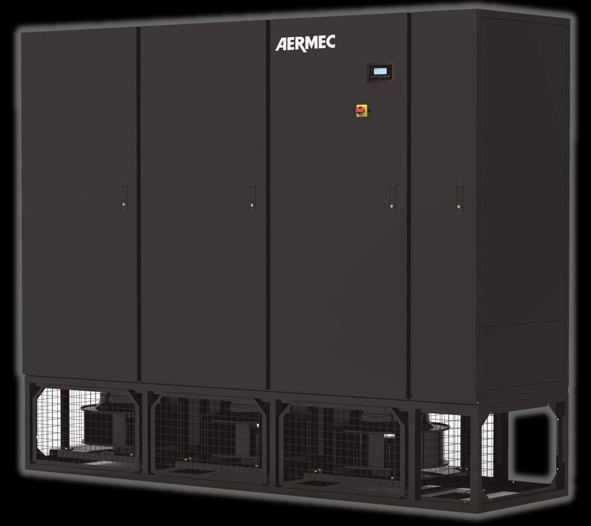 CRAC units, P + G series. Upflow + downflow, chilled water + DX. 187kW cooling capacity. By AERMEC