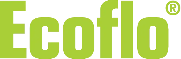 Le logo vert citron « Ecoflo » avec le symbole de marque déposée.